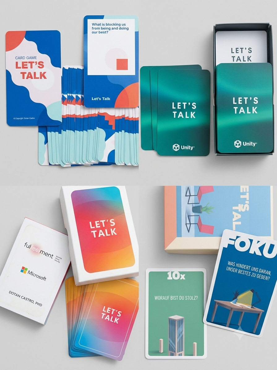 Co-branded Let's Talk decks produced for Unity, Microsoft, fullfilment, and other partner programs